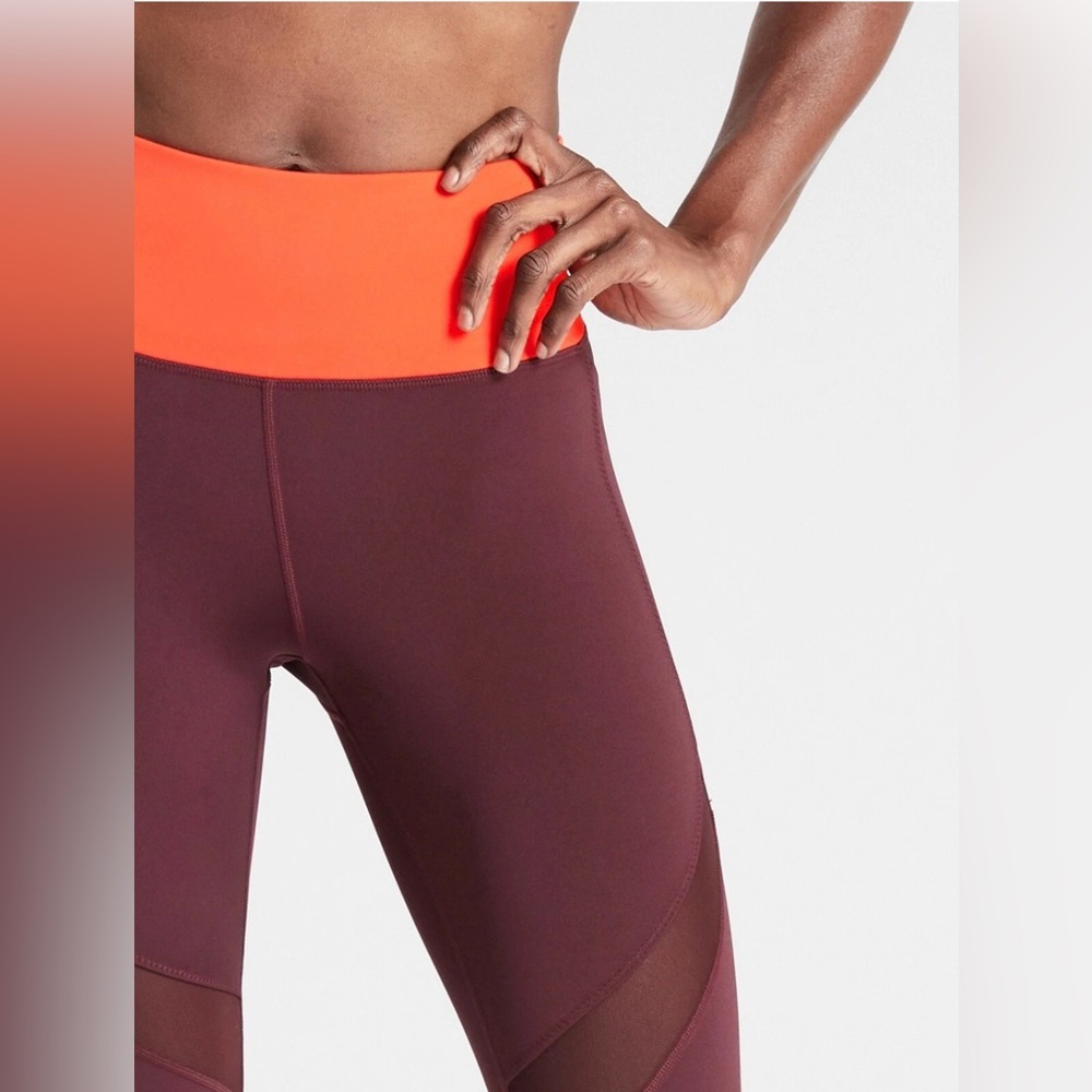 Athleta Tenacity 7/8 Tight PowerLift Antique Burgundy Mesh Panels Size S - Picture 4 of 11